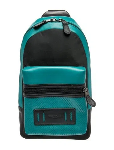 Pre-owned Coach Leather Backpack In Blue