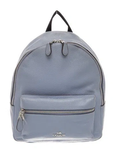 Pre-owned Coach Leather Backpack In Blue
