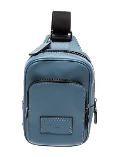 Pre-owned Coach Leather Backpack In Blue