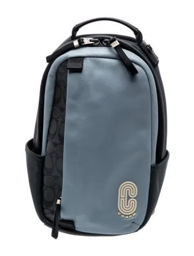 Pre-owned Coach Leather Backpack In Blue