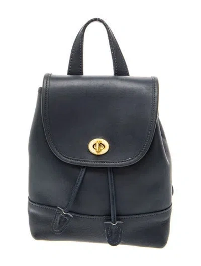 Pre-owned Coach Leather Backpack In Blue