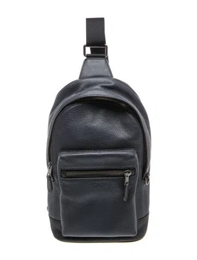 Pre-owned Coach Leather Backpack In Blue