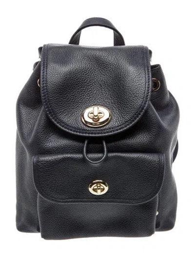 Pre-owned Coach Leather Backpack In Blue