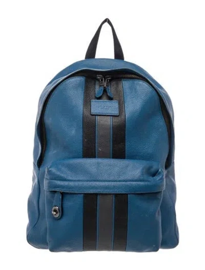 Pre-owned Coach Leather Backpack In Blue