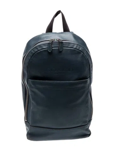Pre-owned Coach Leather Backpack In Blue