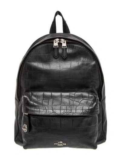 Pre-owned Coach Leather Backpack In Blue