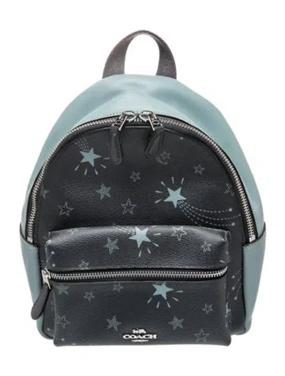 Pre-owned Coach Leather Backpack In Blue