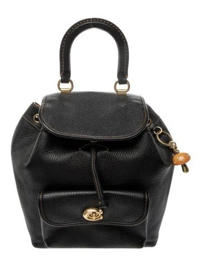 Pre-owned Coach Leather Backpack In Blue