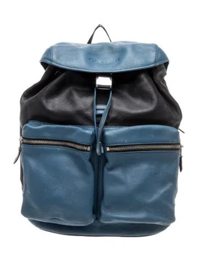 Pre-owned Coach Leather Backpack In Blue