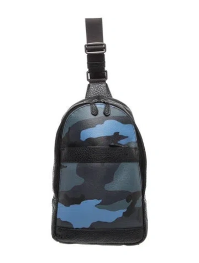 Pre-owned Coach Leather Backpack In Blue