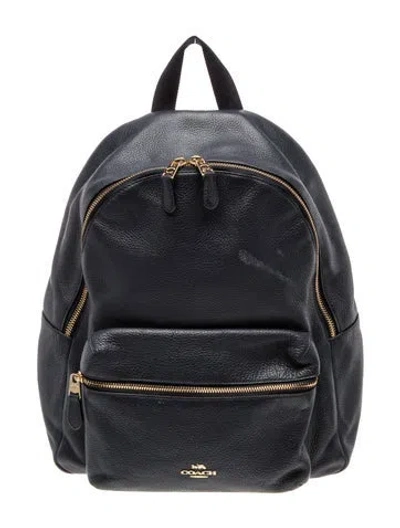 Pre-owned Coach Leather Backpack In Blue