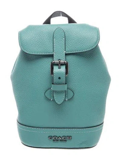Pre-owned Coach Leather Backpack In Blue