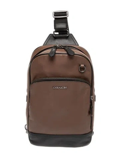 Pre-owned Coach Leather Backpack In Brown