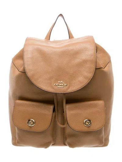 Pre-owned Coach Leather Backpack In Brown