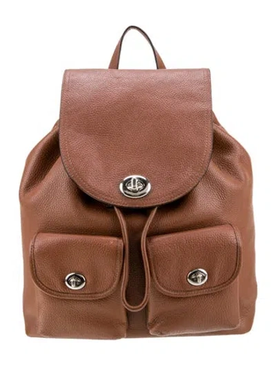 Pre-owned Coach Leather Backpack In Brown