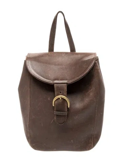 Pre-owned Coach Leather Backpack In Brown