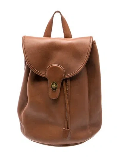 Pre-owned Coach Leather Backpack In Brown
