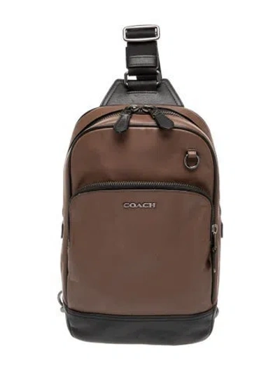 Pre-owned Coach Leather Backpack In Brown
