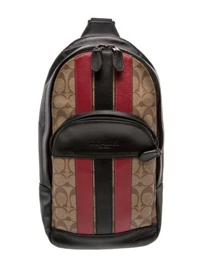 Pre-owned Coach Leather Backpack In Brown