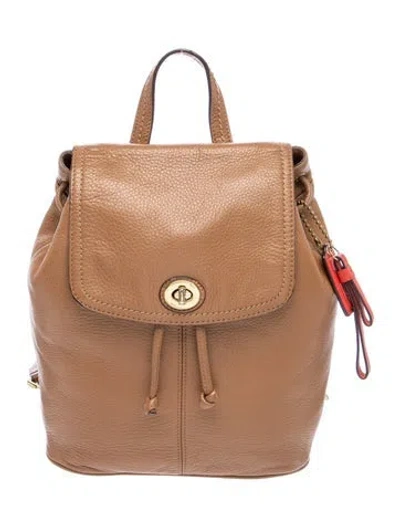 Pre-owned Coach Leather Backpack In Brown