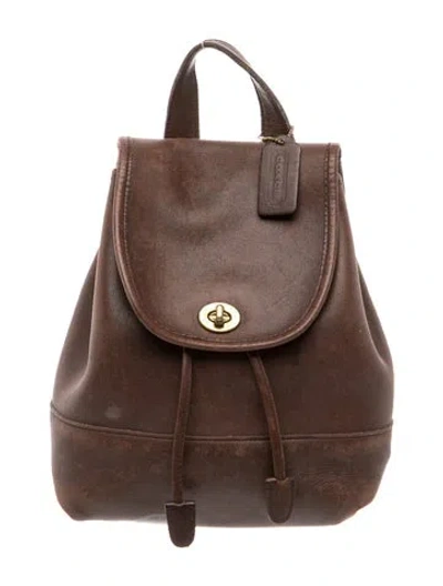 Pre-owned Coach Leather Backpack In Brown