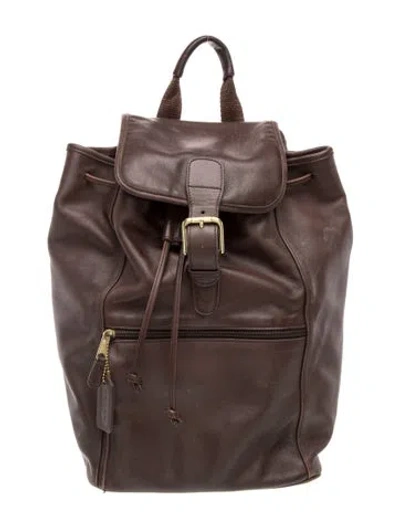 Pre-owned Coach Leather Backpack In Brown