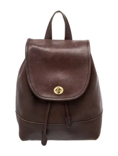 Pre-owned Coach Leather Backpack In Brown