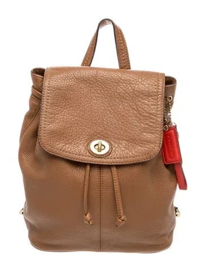 Pre-owned Coach Leather Backpack In Brown