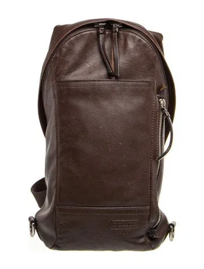 Pre-owned Coach Leather Backpack In Brown