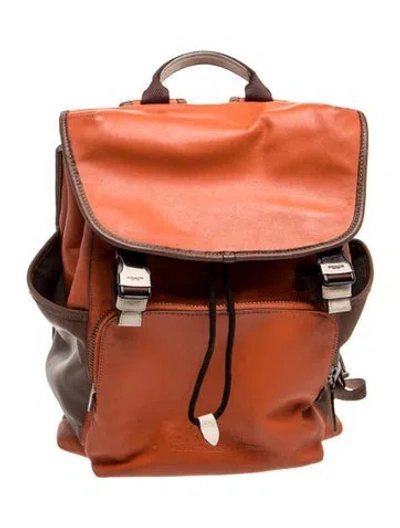 Pre-owned Coach Leather Backpack In Brown