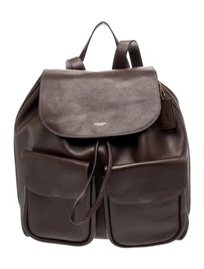 Pre-owned Coach Leather Backpack In Brown