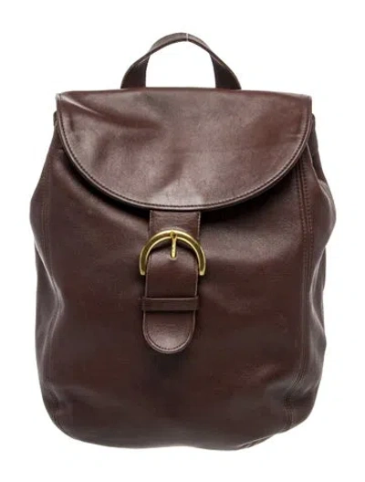 Pre-owned Coach Leather Backpack In Brown