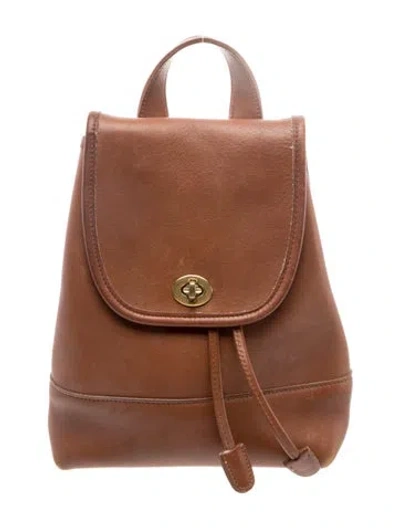 Pre-owned Coach Leather Backpack In Brown