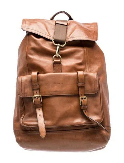 Pre-owned Coach Leather Backpack In Brown