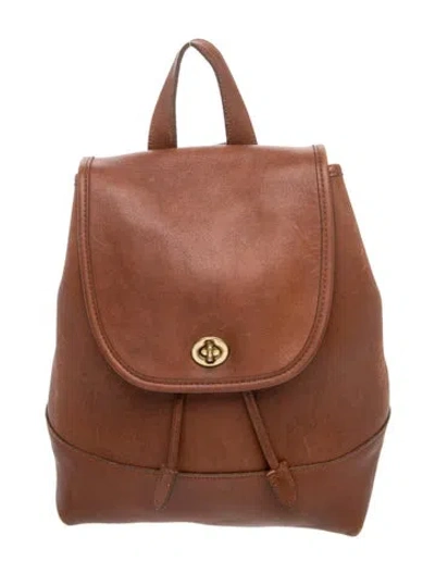 Pre-owned Coach Leather Backpack In Brown