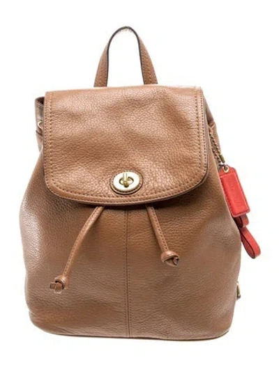 Pre-owned Coach Leather Backpack In Brown