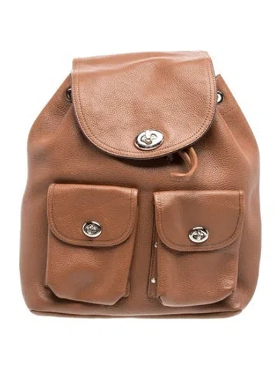 Pre-owned Coach Leather Backpack In Brown