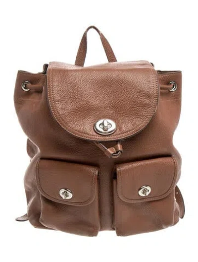 Pre-owned Coach Leather Backpack In Brown