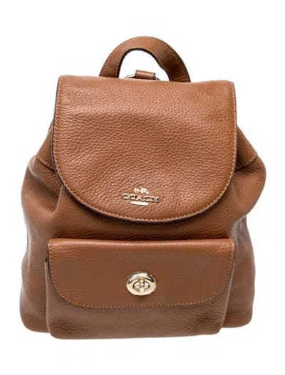Pre-owned Coach Leather Backpack In Brown