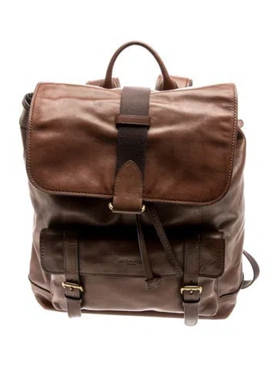 Pre-owned Coach Leather Backpack In Brown