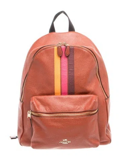 Pre-owned Coach Leather Backpack In Brown