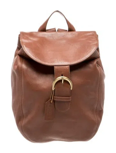 Pre-owned Coach Leather Backpack In Brown