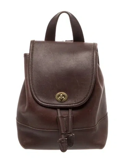 Pre-owned Coach Leather Backpack In Brown