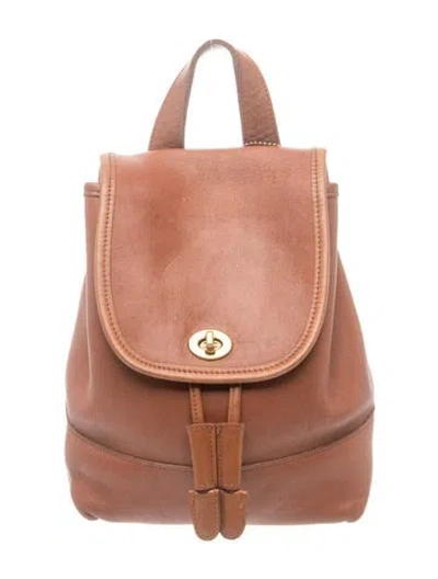 Pre-owned Coach Leather Backpack In Brown