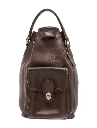 Pre-owned Coach Leather Backpack In Brown