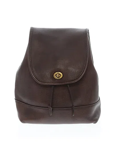 Pre-owned Coach Leather Backpack In Brown