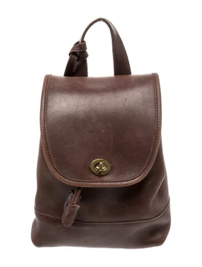 Pre-owned Coach Leather Backpack In Brown