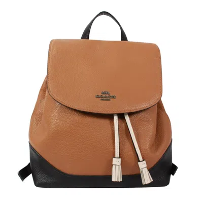 Coach Leather Backpack Brown Black