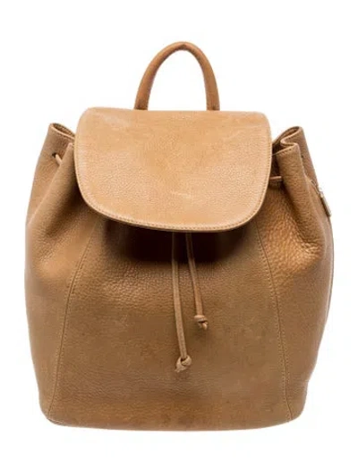 Pre-owned Coach Leather Backpack In Brown/neutrals