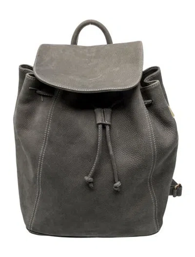 Pre-owned Coach Leather Backpack In Gray